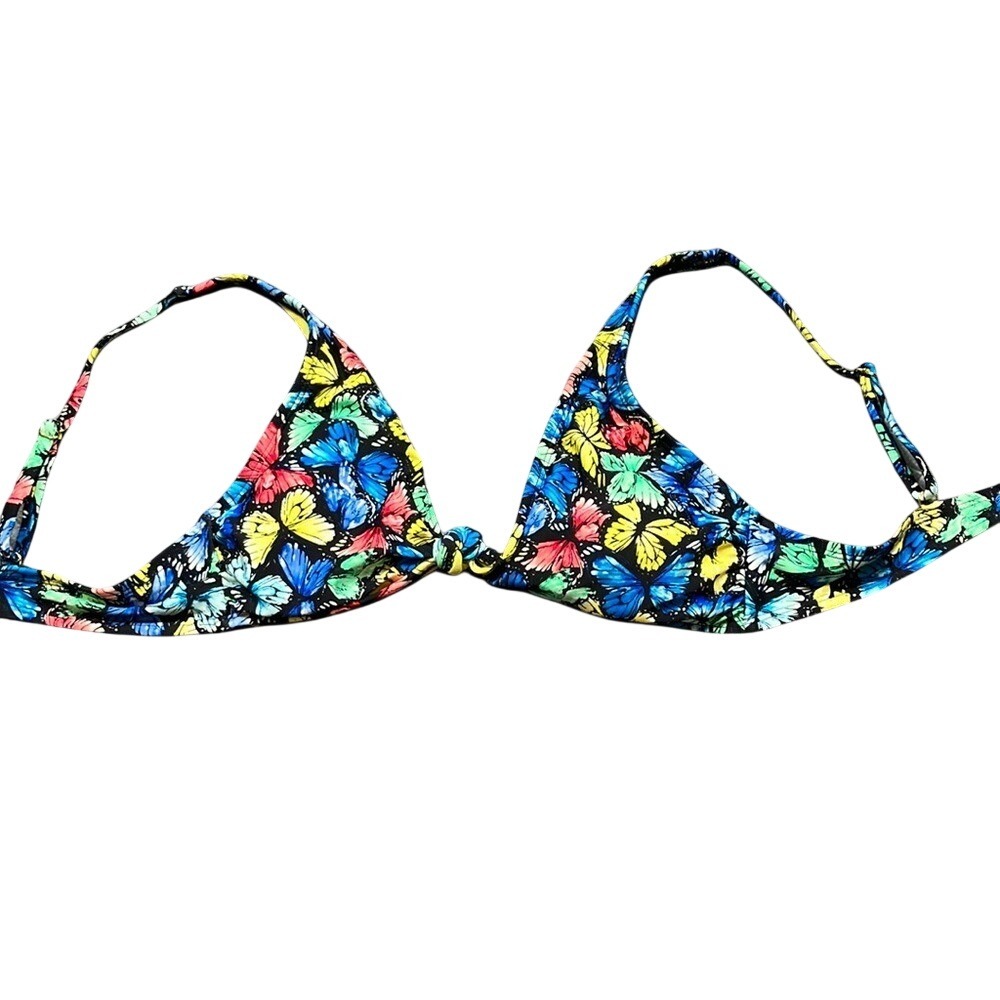 No Boundaries Butterfly Print Bikini Top Medium M Multicolor Swimwear‎